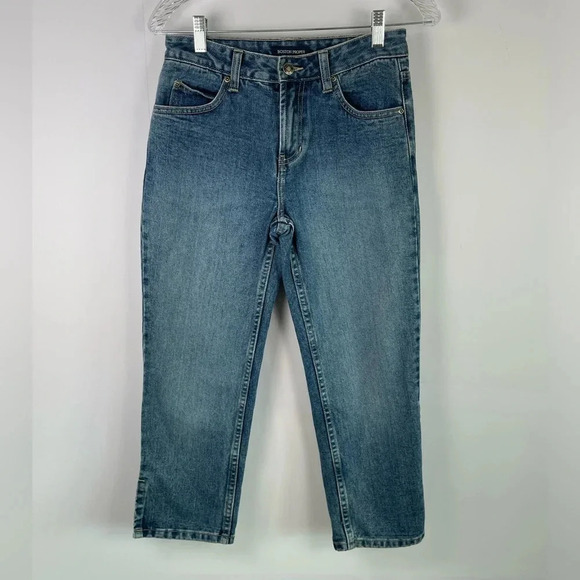 Boston Proper Capri Slit Hem Jeans 100% Cotton Size 2 - Picture 2 of 13